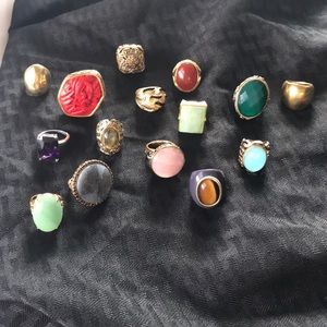 💍 Lot of 15 Costume Jewelry Rings 💍